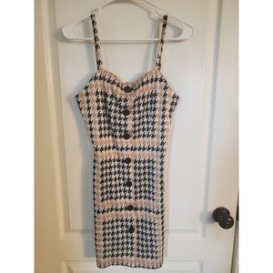 ASOS Black, white, & tan houndstooth dress
